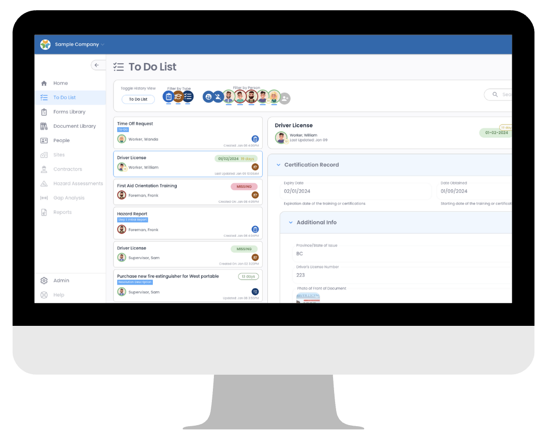 Digital risk assessment tool for industrial job sites