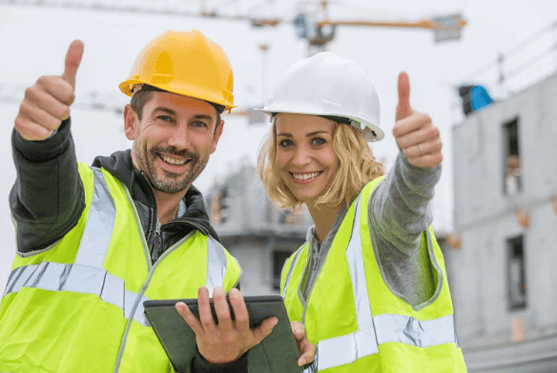 Contractor verifying safety certification via digital safety platform
